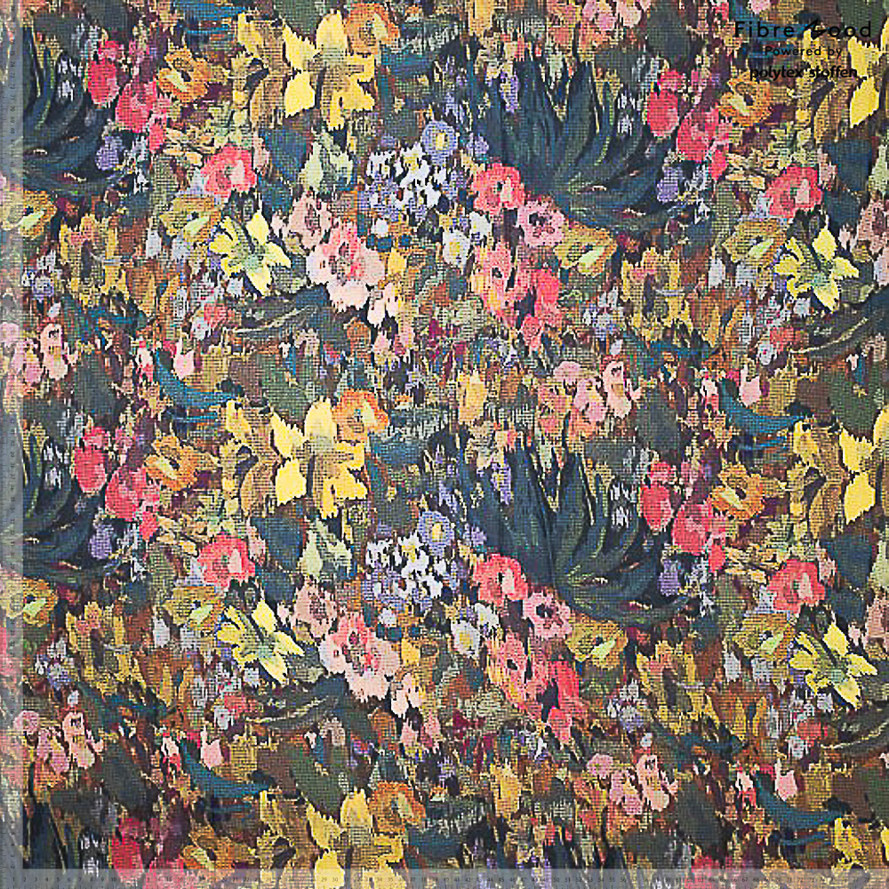 Viscose crêpe met bloemetjes van Fibre Mood
